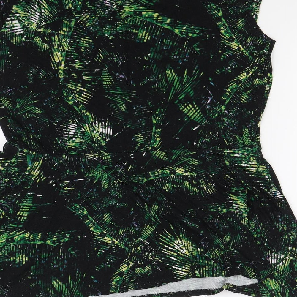 George Womens Black Floral  Basic T-Shirt Size 10  - summer