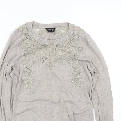 Topshop Womens Brown Floral  Pullover Jumper Size 8