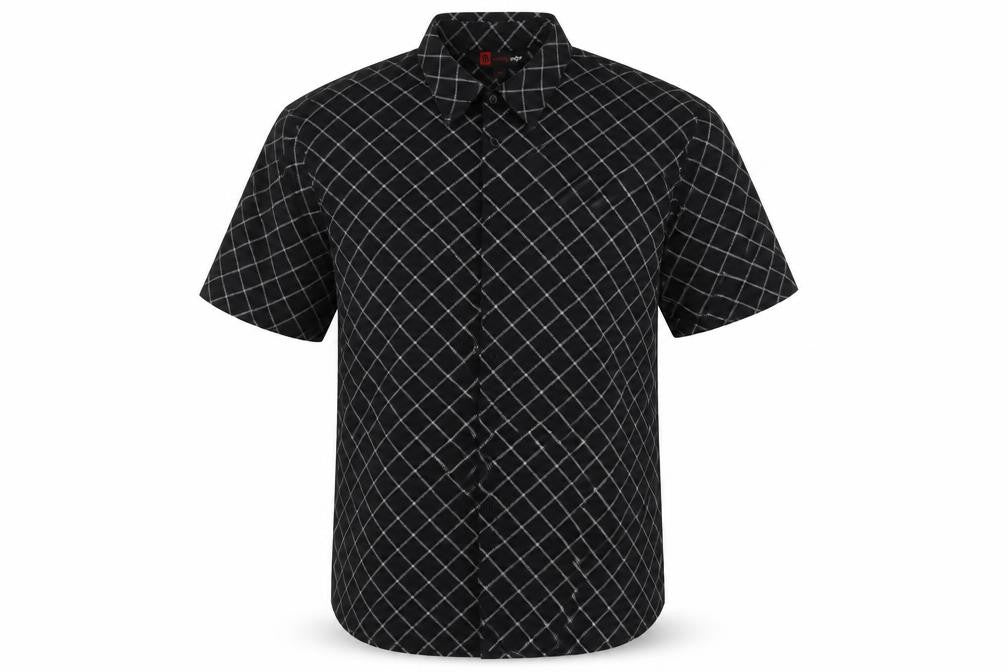 Cutting Edge Mens Black Check   Button-Up Size M