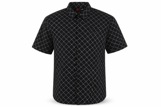 Cutting Edge Mens Black Check   Button-Up Size M