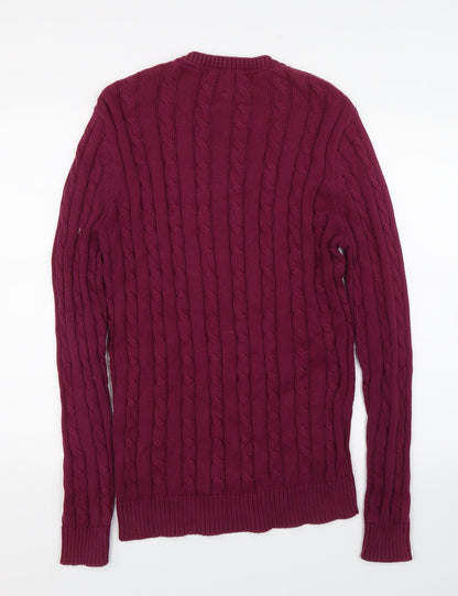 Bernard Weatherhill Womens Purple  Knit Pullover Jumper Size S