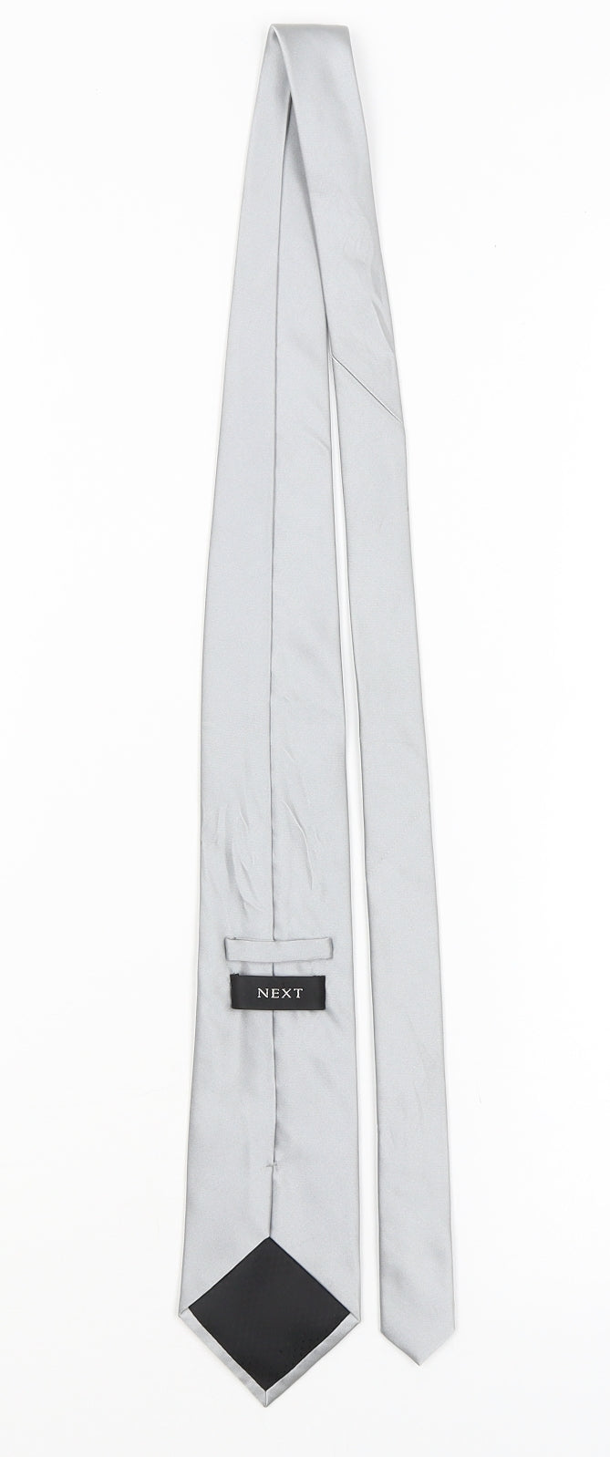 NEXT Mens Silver Grenadine  Pointed Tie One Size