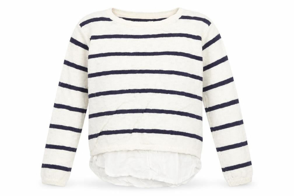 H&M Girls Ivory Striped  Pullover Jumper Size 9-10 Years