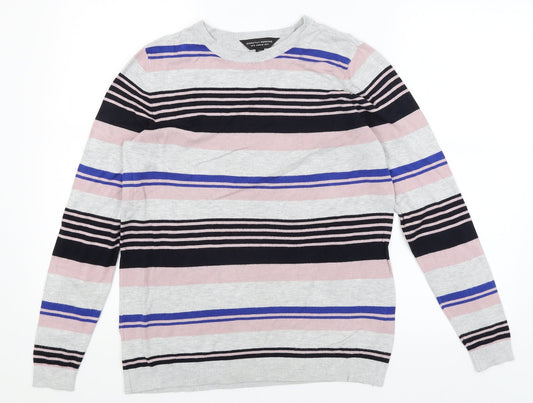 Dorothy Perkins Womens Grey Striped  Pullover Jumper Size 14