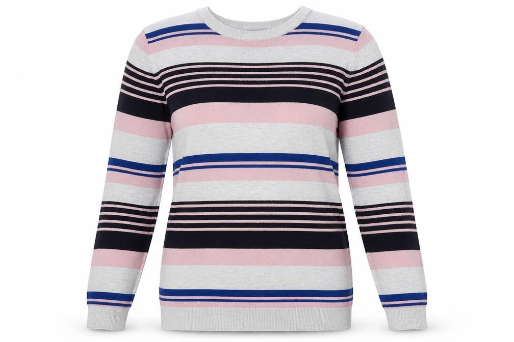 Dorothy Perkins Womens Grey Striped  Pullover Jumper Size 14