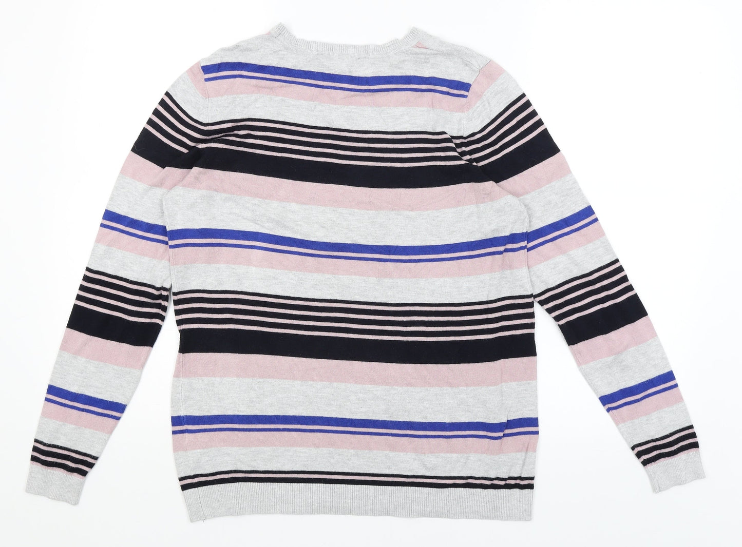 Dorothy Perkins Womens Grey Striped  Pullover Jumper Size 14