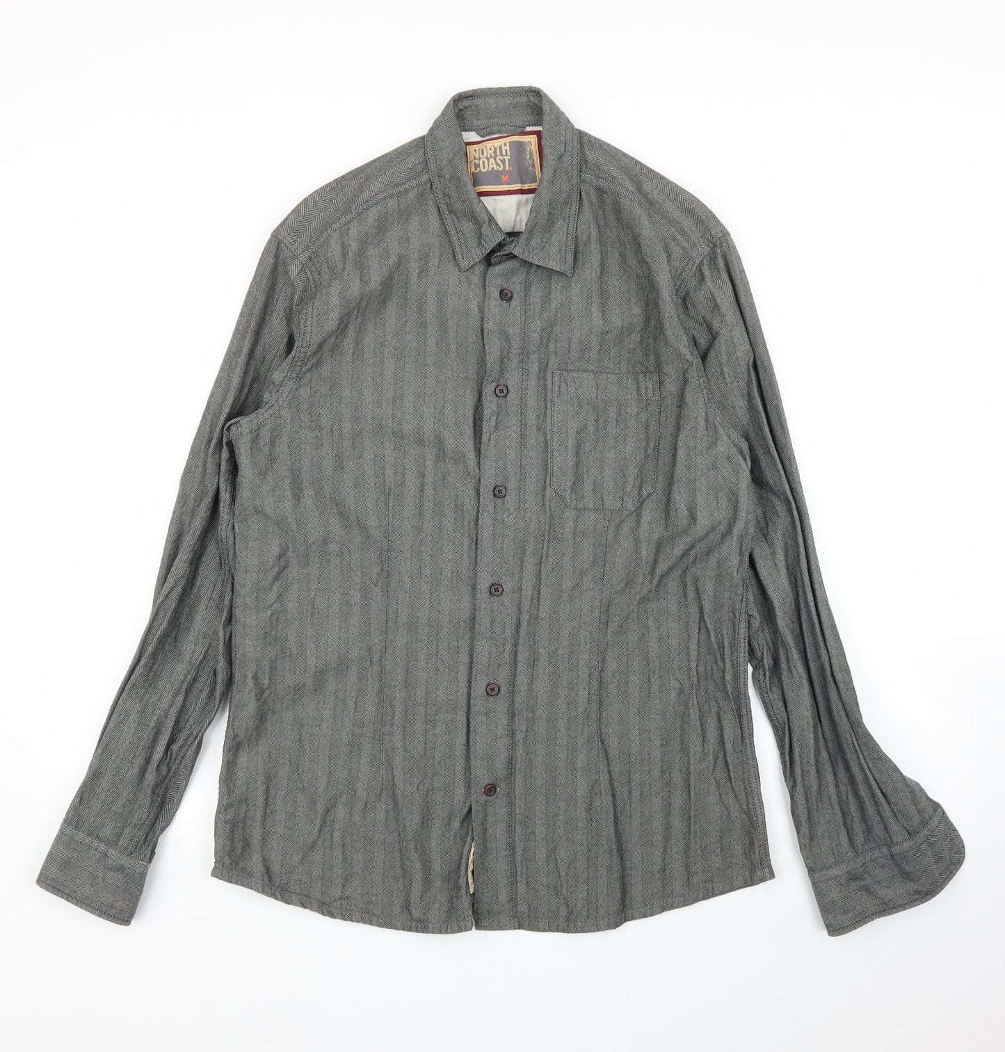M&S Mens Grey    Button-Up Size M