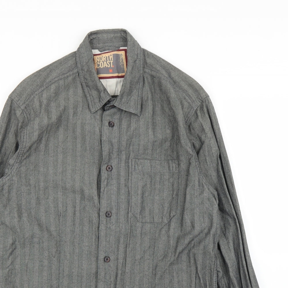 M&S Mens Grey    Button-Up Size M
