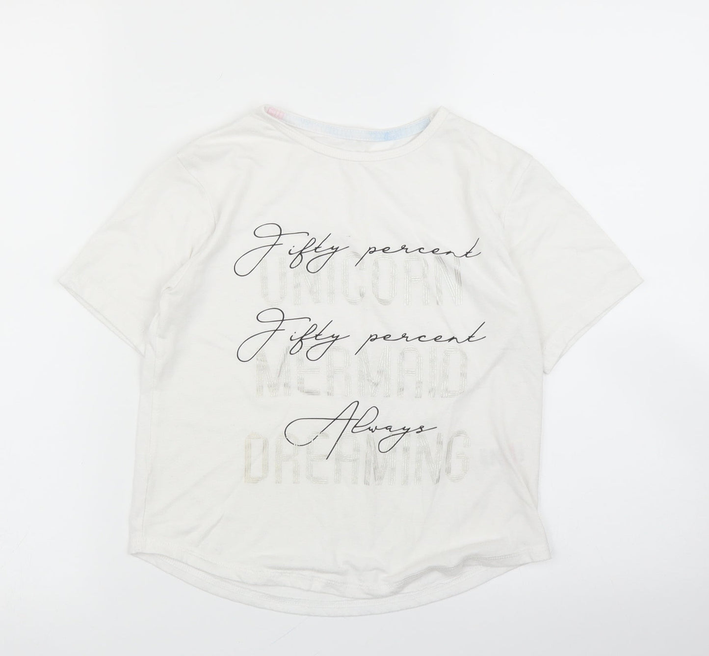 Matalan Girls White   Basic T-Shirt Size 11 Years