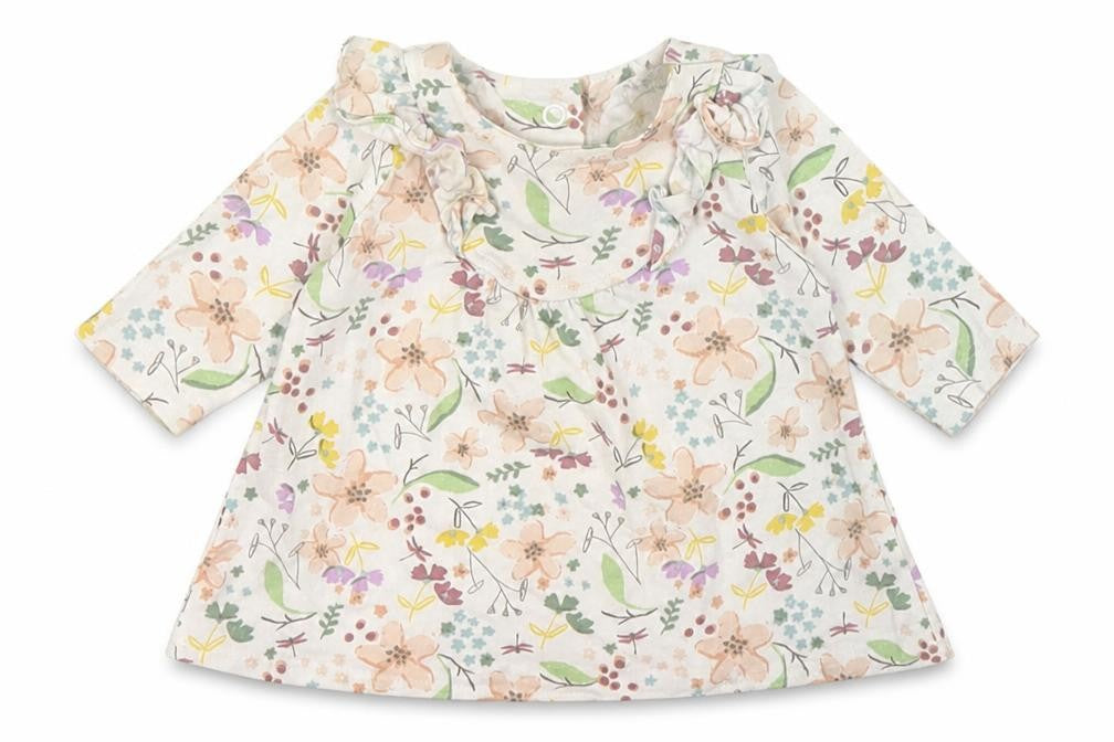 Mini Club Girls Beige Floral  Basic Blouse Size 0-3 Months