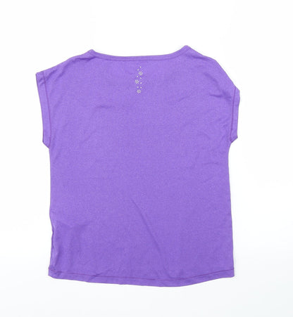 Back view of USA Pro girls’ purple basic t-shirt, size 9-10, years