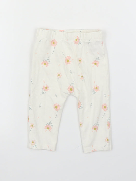 George Girls Beige Floral  Capri Leggings Size 3-6 Months