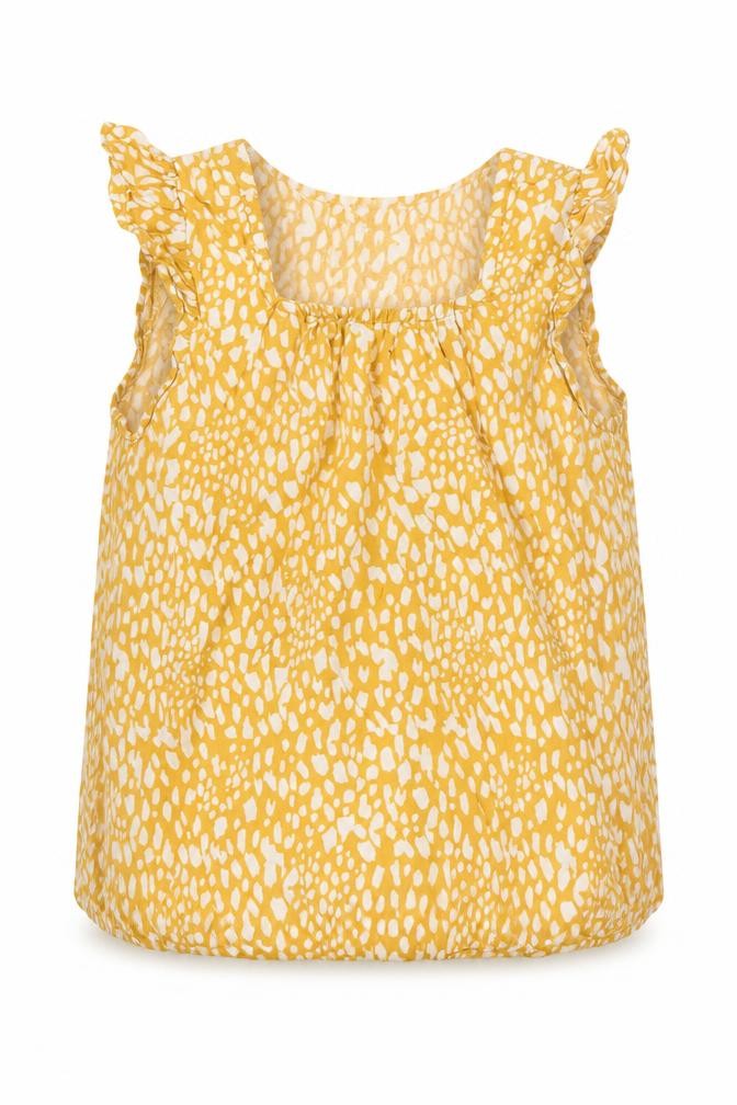 Primark Girls Yellow Animal Print  Basic Blouse Size 3-4 Years