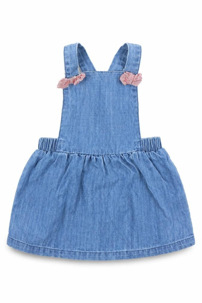 Matalan Girls Blue  Denim Pinafore/Dungaree Dress  Size 0-3 Months