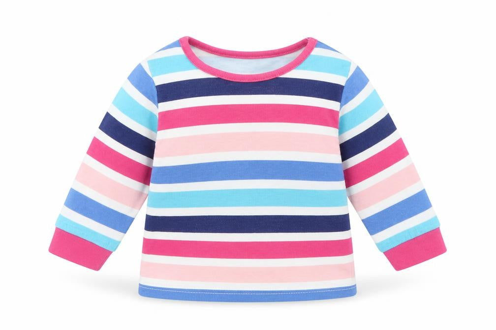 George Girls Pink Striped  Basic T-Shirt Size 0-3 Months