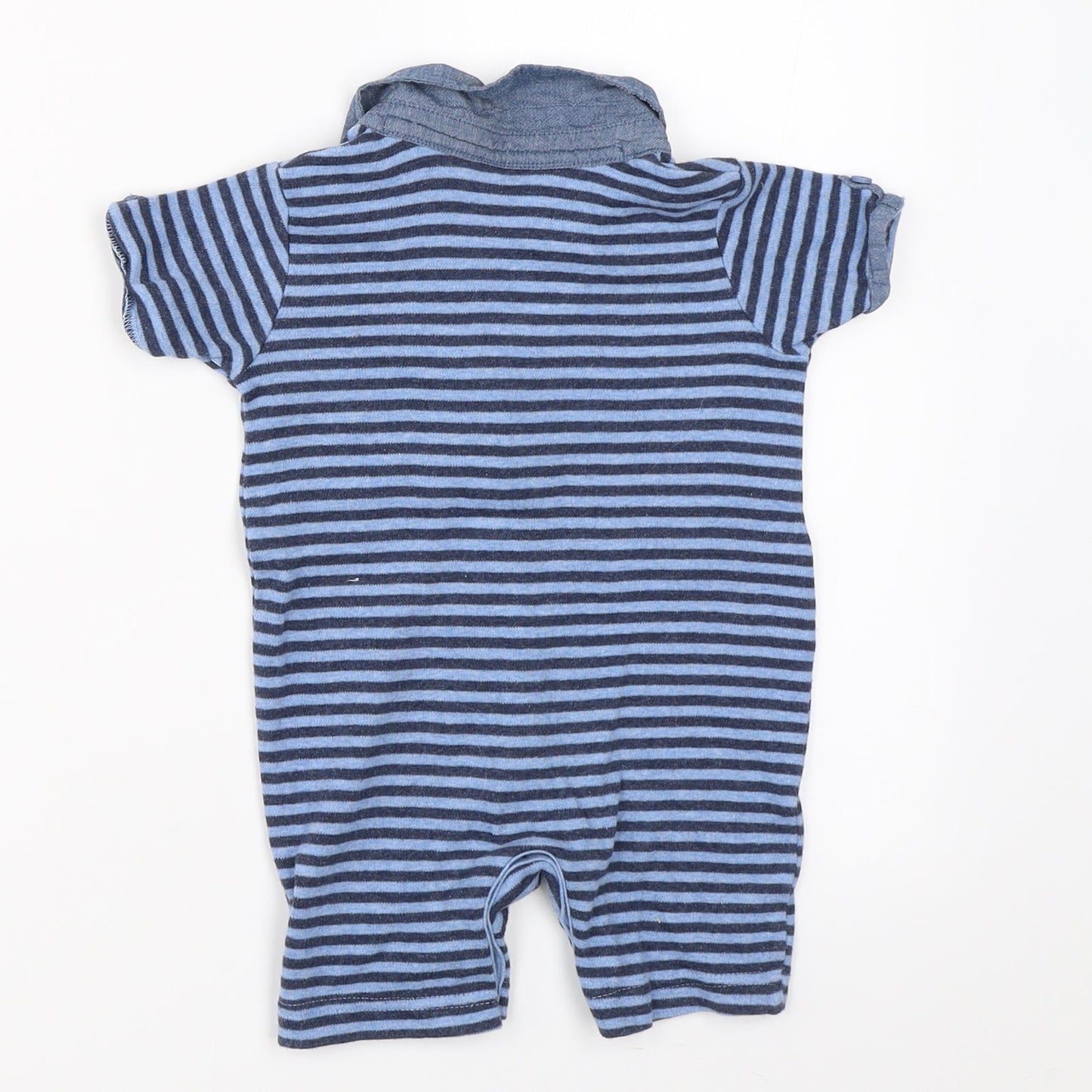 George Boys Blue Striped  Romper One-Piece Size 6-9 Months