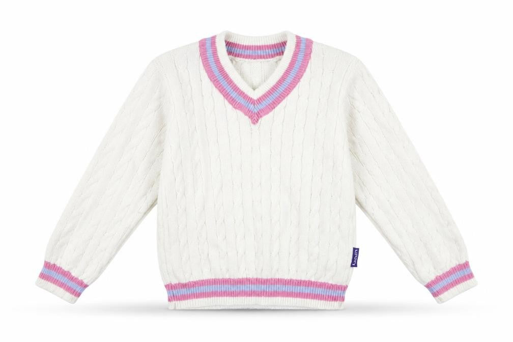 lords Boys White   Pullover Jumper Size 5-6 Years