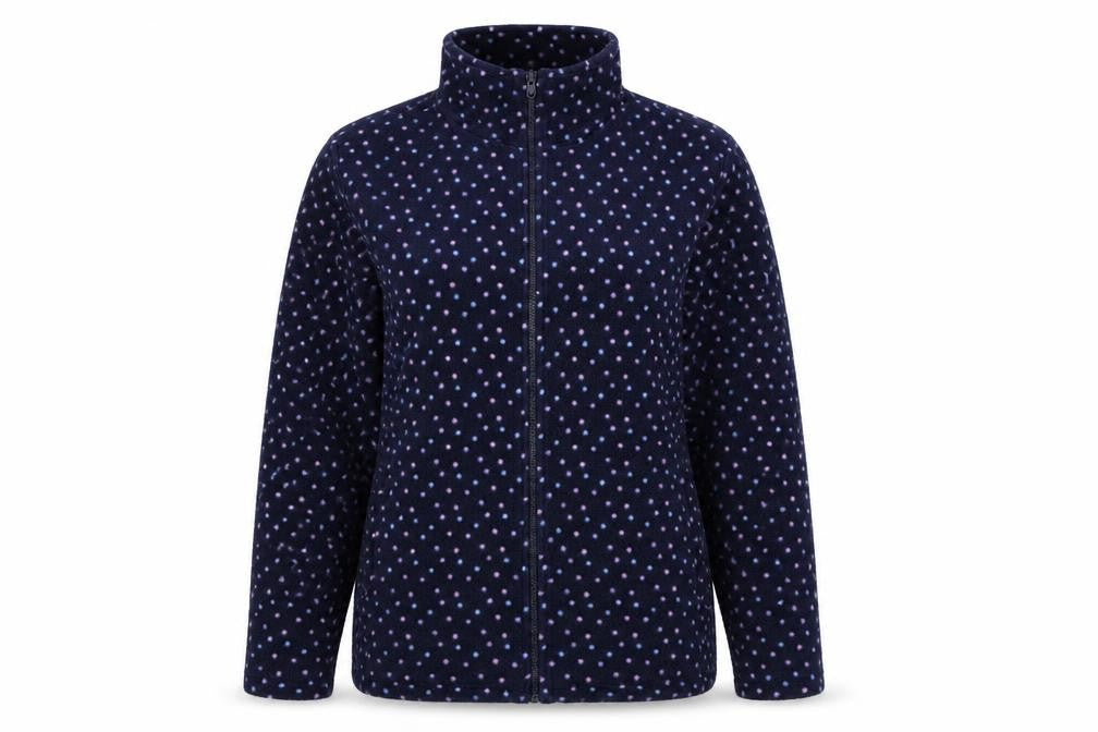 Affections  Womens Blue Polka Dot  Full Zip Jumper Size XL