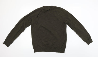Back view of L.O.G.G men’s green jumper, size M