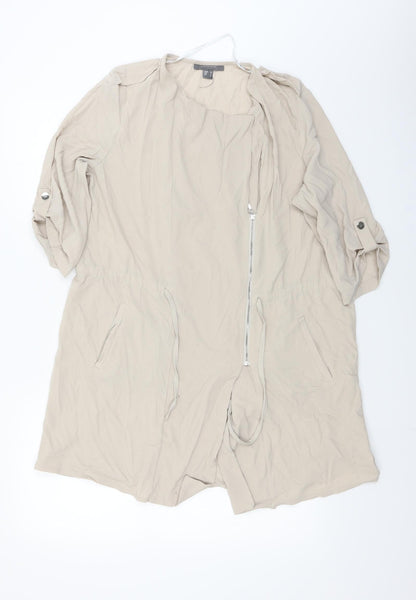 Additional front view of Atmosphere women’s beige basic blouse, size UK 14