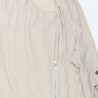 Close-up detail of Atmosphere women’s beige basic blouse, size UK 14