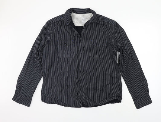 NEXT Mens Black Polka Dot   Button-Up Size XL