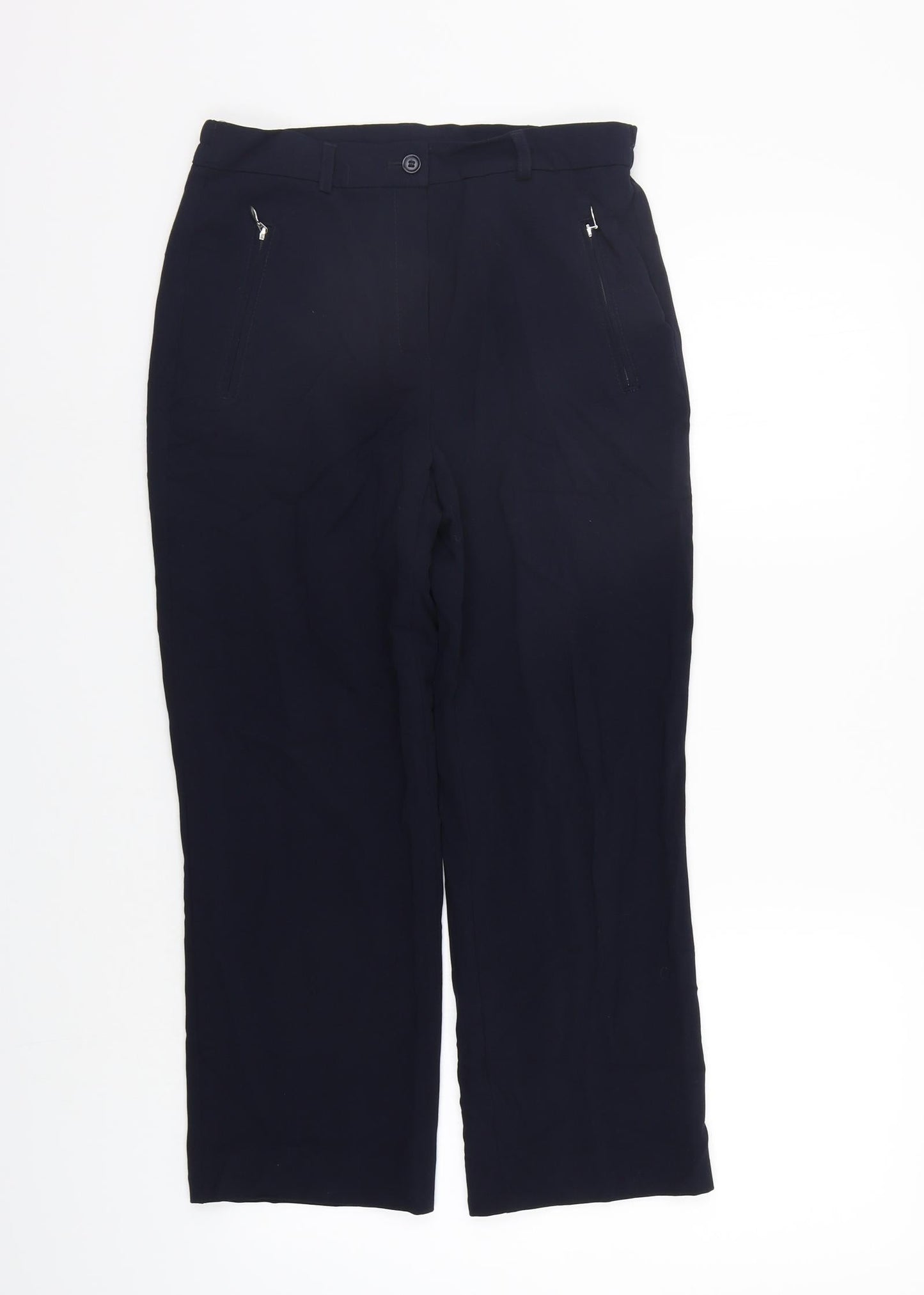 Marks and Spencer Womens Blue Houndstooth  Trousers  Size 8 L23 in