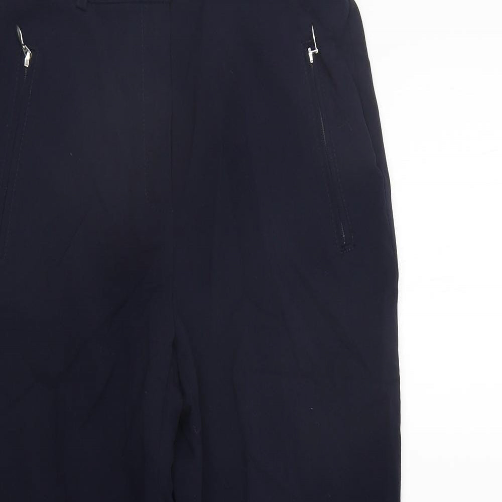 Marks and Spencer Womens Blue Houndstooth  Trousers  Size 8 L23 in