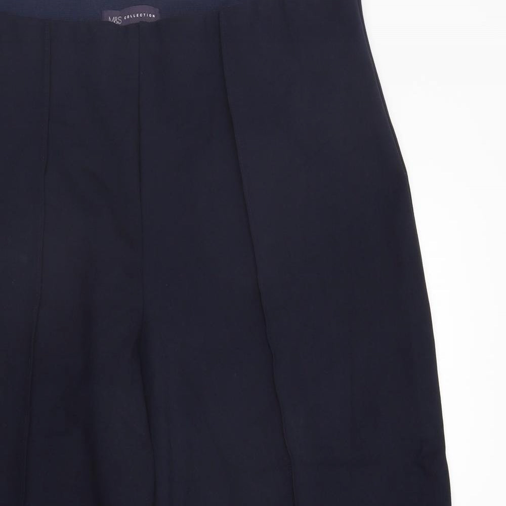 Marks and Spencer Womens Blue   Rain Trousers Trousers Size 20 L22 in - Elastic Waist Band