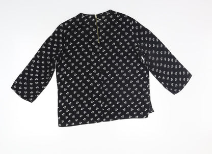 Back view of Atmosphere women’s black geometric basic blouse, size UK 10