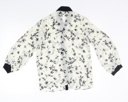 Back view of Atmosphere women’s white floral basic button-up, size UK 10
