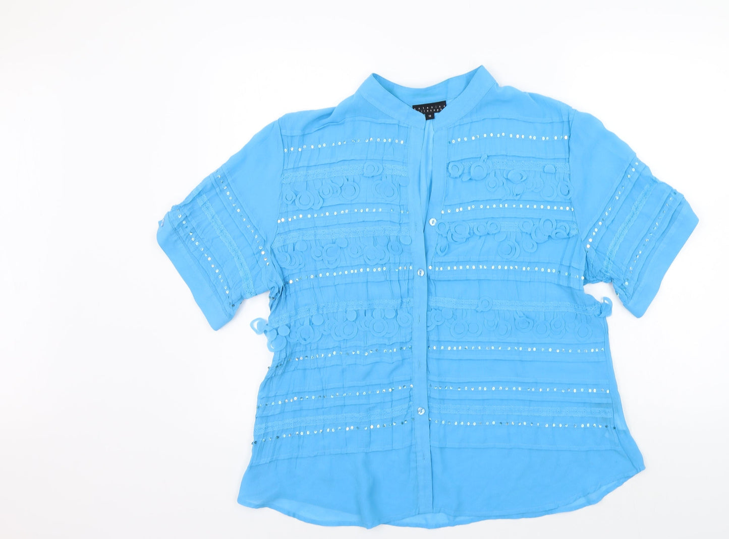 antonino philosophy Womens Blue   Basic Button-Up Size 18  - SEQUIN