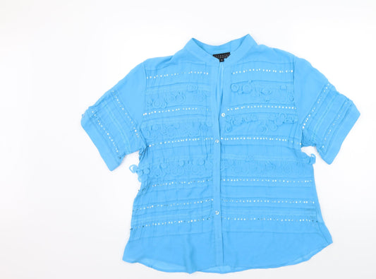 antonino philosophy Womens Blue   Basic Button-Up Size 18  - SEQUIN