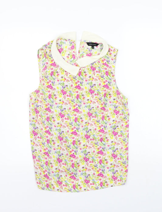 New Look Womens Beige Floral  Basic Blouse Size 12