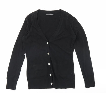 Additional front view of Atmosphere women’s black cape jumper, size UK 12