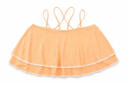 Front view of Atmosphere women’s orange cropped tank, size UK 12