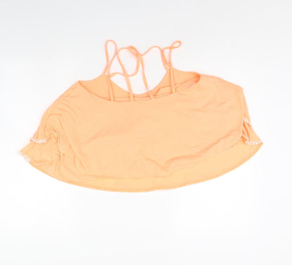 Back view of Atmosphere women’s orange cropped tank, size UK 12