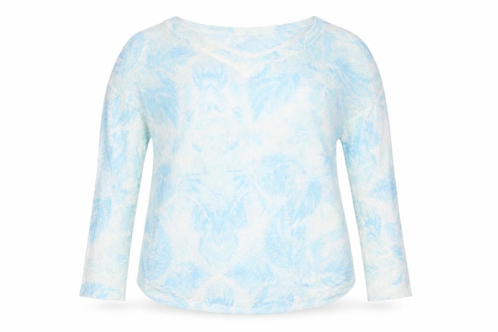 Casamia Womens Blue Floral Pullover Jumper Size M