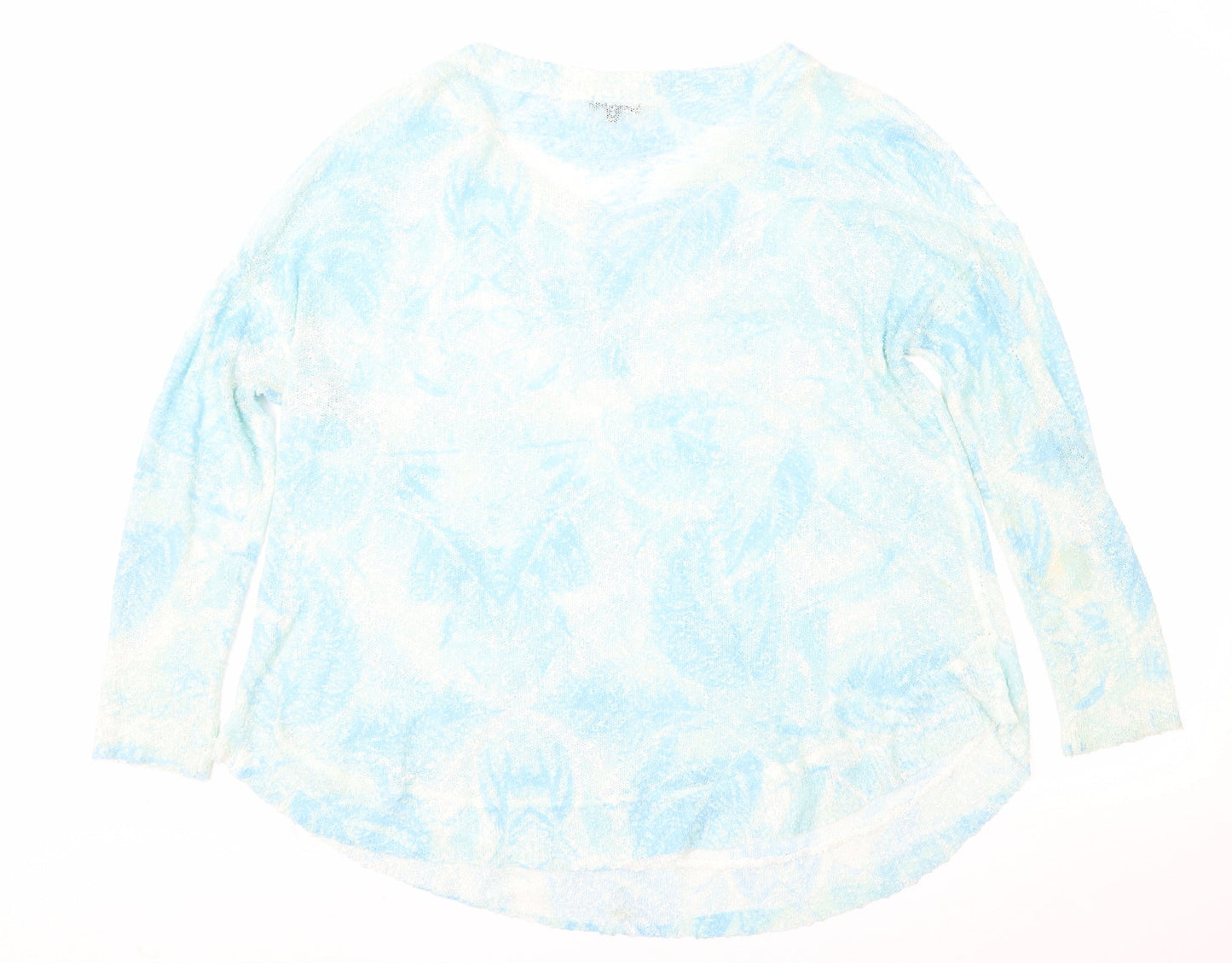 Casamia Womens Blue Floral  Pullover Jumper Size M