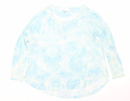 Casamia Womens Blue Floral Pullover Jumper Size M