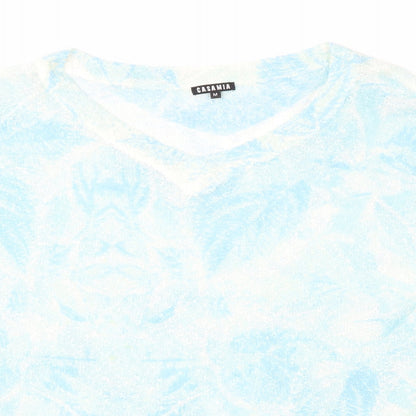 Casamia Womens Blue Floral Pullover Jumper Size M