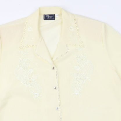 Preloved Adam Womens Yellow   Basic Blouse Size 18 - Detail