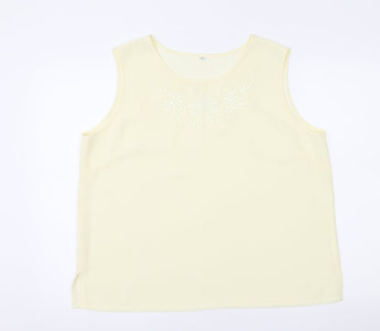 Preloved Adam Womens Yellow   Basic Blouse Size 18 - Front
