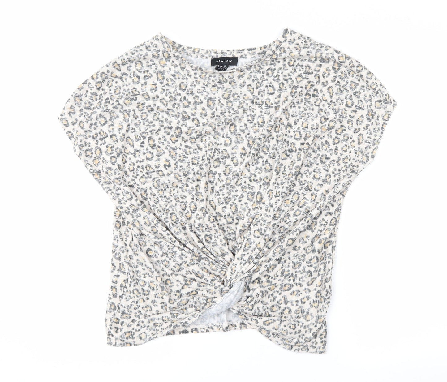 New Look Womens Beige Animal Print  Basic Blouse Size M
