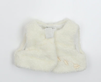 Additional front view of COCO girls’ white jacket, size 3-6, months