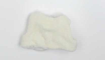 Back view of COCO girls’ white jacket, size 3-6, months