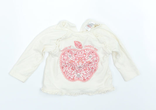 Mini Club Girls Ivory   Basic T-Shirt Size 6-9 Months