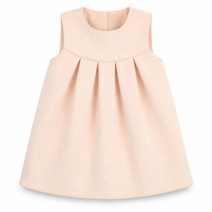 Front view of F&F girls’ pink a-line, size 6-9, months