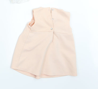Back view of F&F girls’ pink a-line, size 6-9, months