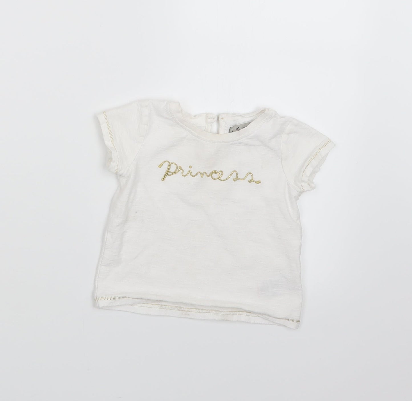 NEXT Girls White   Basic T-Shirt Size 6-9 Months
